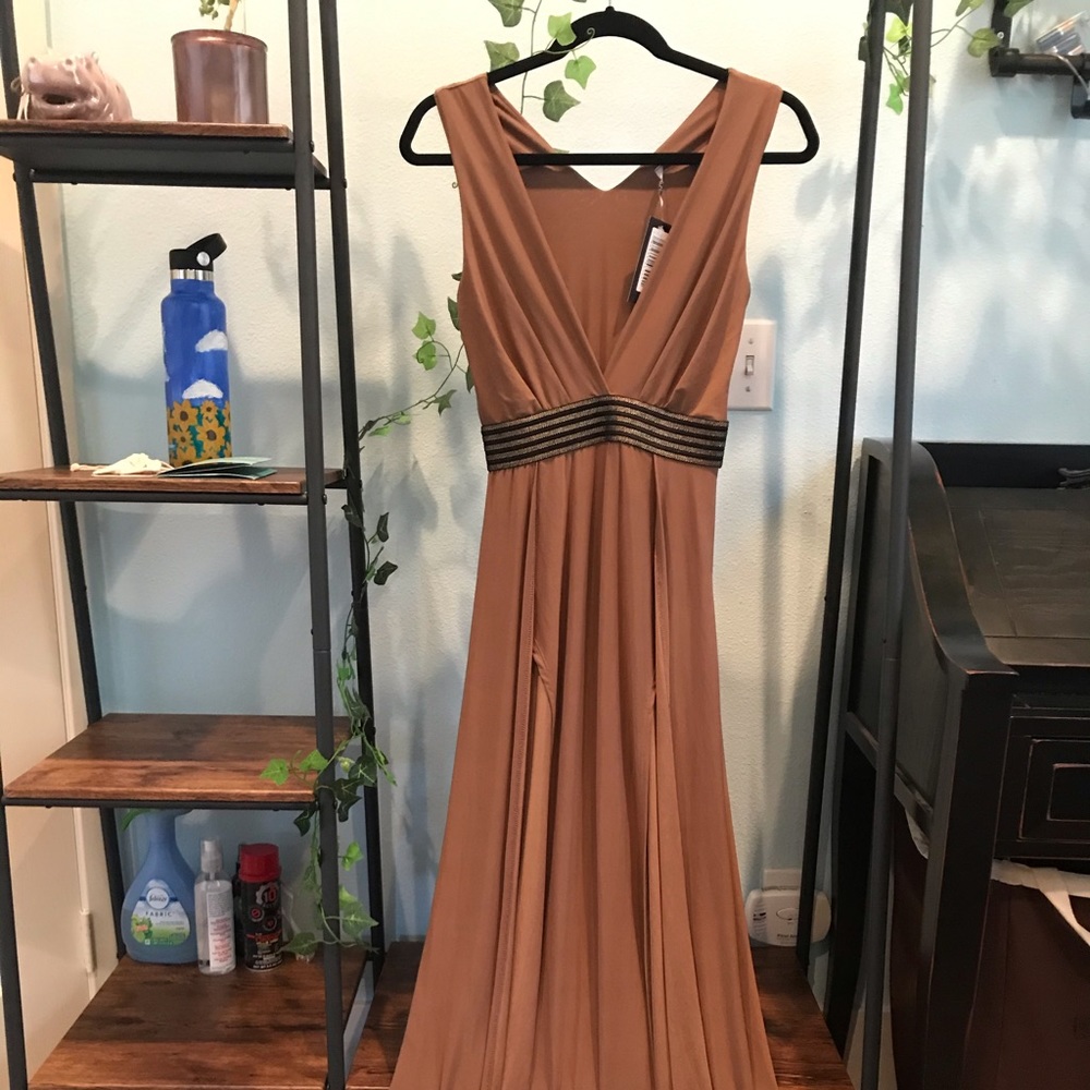Sexy formal dress with high slit